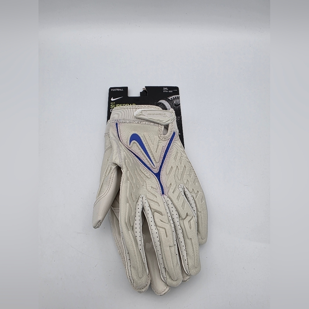 Nike Superbad 6.0 Padded Football Gloves Men Size 3XL DX4520-013 Almond / Blue